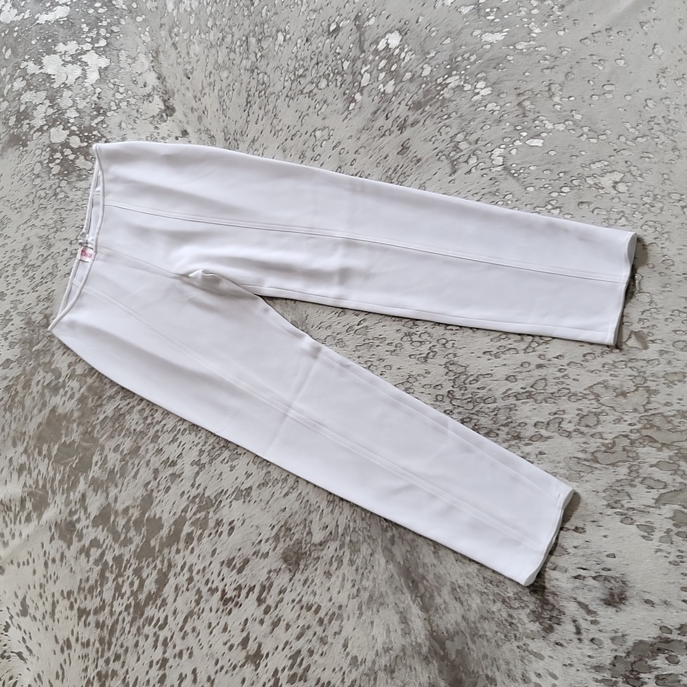 Tom and Linda Platt Crepe Flat Front White Pant Sz6